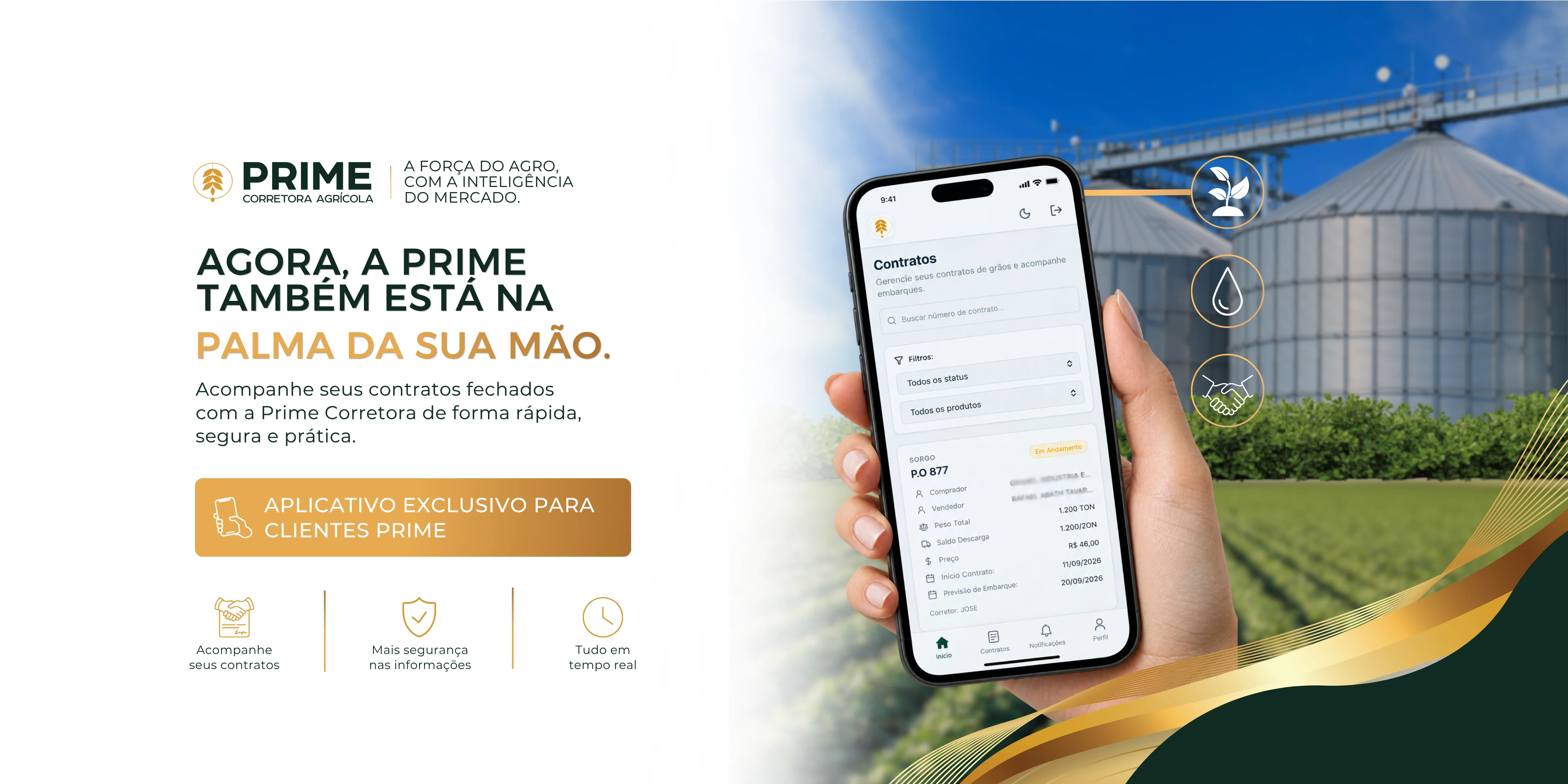 Aplicativo Prime para Clientes — Acompanhamento de contratos em vigor para clientes